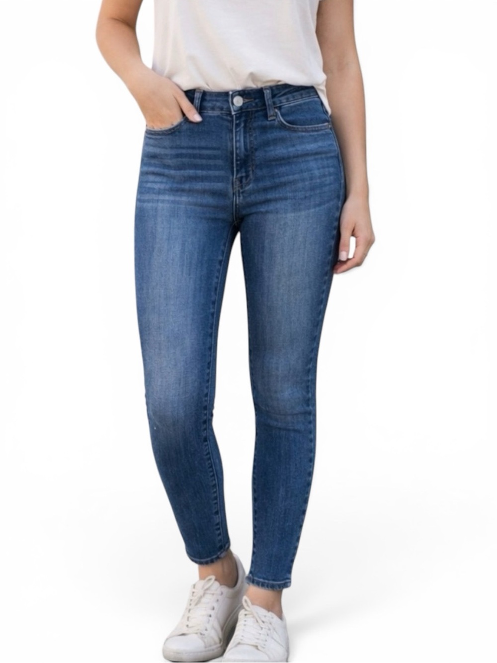 PAIGE Verdugo Ankle Mid Rise Skinny Jeans Medium Wash Stretch Denim Women’s 30